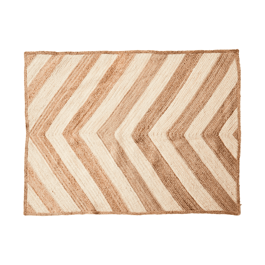 Zoco Home Mali Stripe Jute Rug | Natural/White 240x180cm