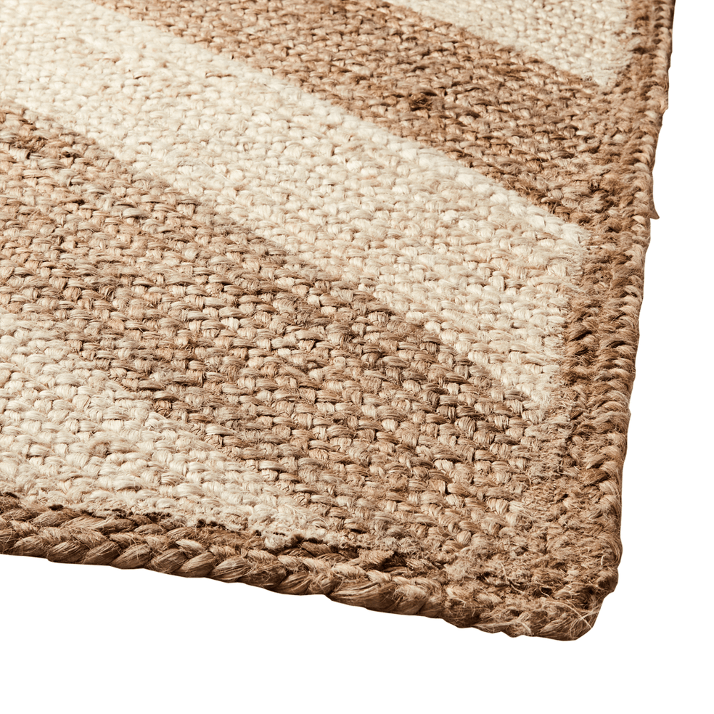 Zoco Home Mali Stripe Jute Rug | Natural/White 240x180cm