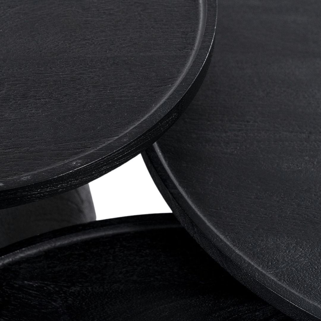 Zoco Home Mango Round Coffee table | Black 46x46x49cm