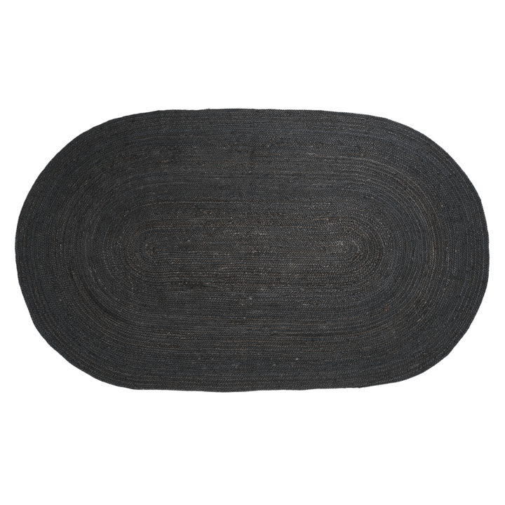 Zoco Home Rugs Oval jute rug | Black 140x240cm