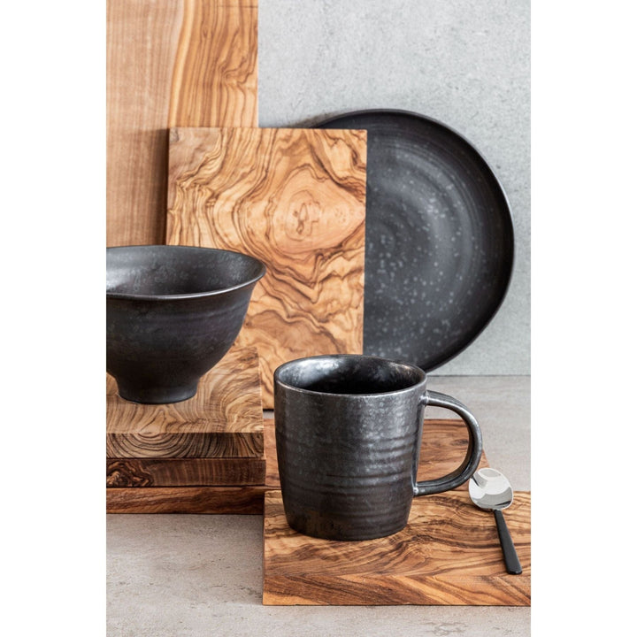 Zoco Home Home accessories Pion Stoneware Lunch Plate | Black 21.5x3cm