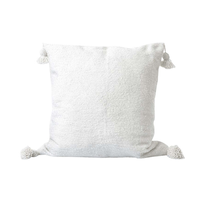 Zoco Home Pillows PomPom Cushion Cover | White | 50x50cm