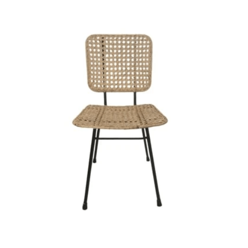 Zoco Home Furniture Rattan dining chair | Black Legs