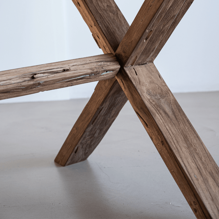 Zoco Home Recycled Teak Dining Table | X Legs 160x90cm