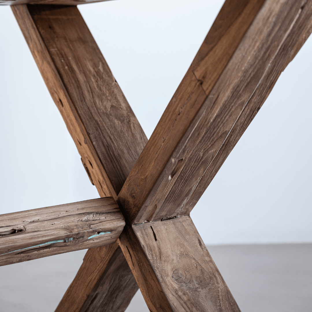 Zoco Home Recycled Teak Dining Table | X Legs 160x90cm