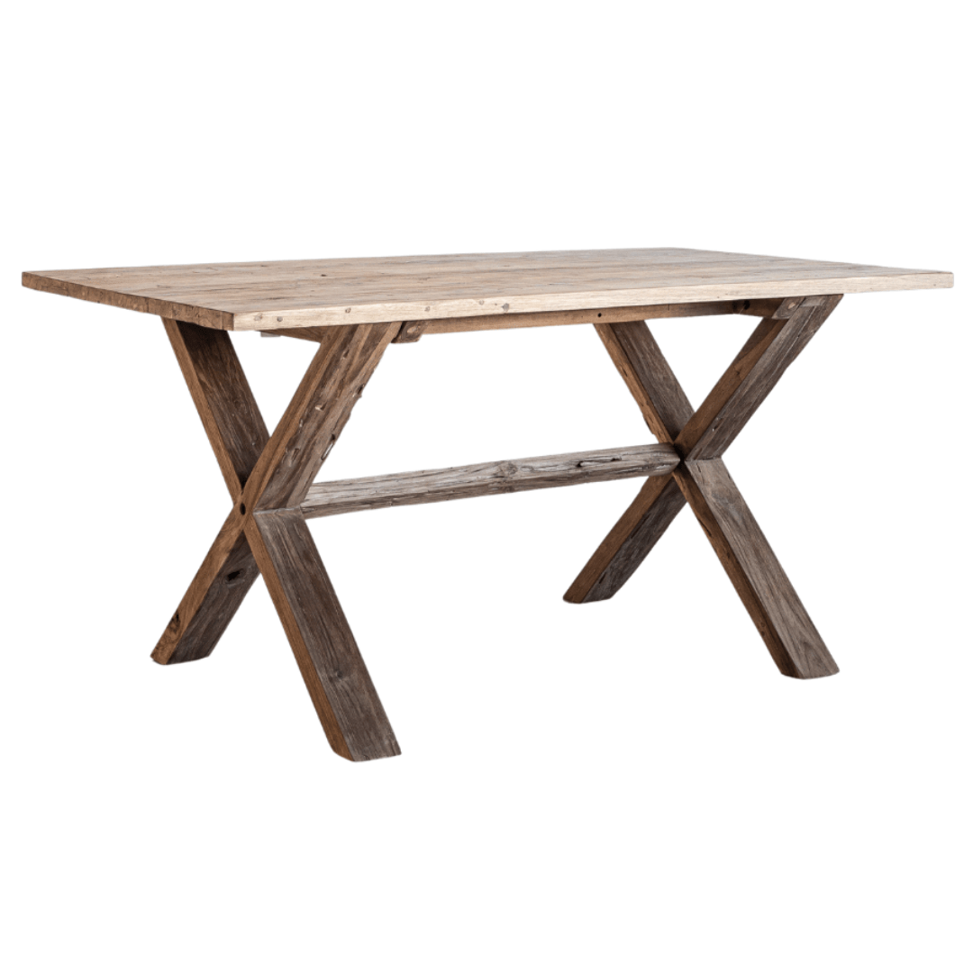 Zoco Home Recycled Teak Dining Table | X Legs | 200x100x75cm