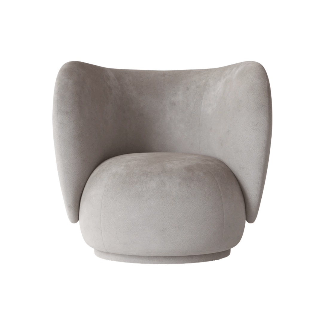 Zoco Home Rico Lounge Chair | Faded Velvet | Concrete 87x79x81.5cm