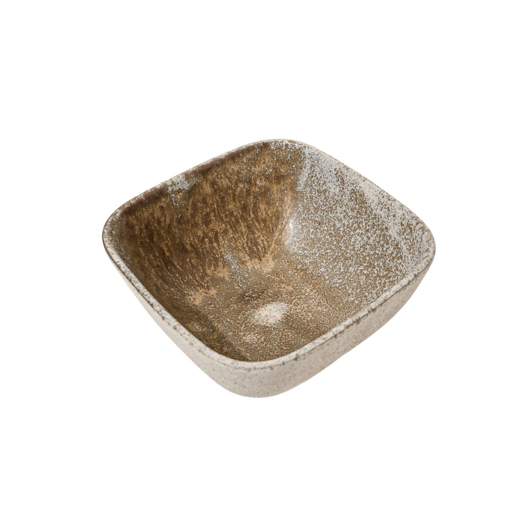 Zoco Home Squared Stoneware Bowl | Taupe/Grey 15x15x7.5cm