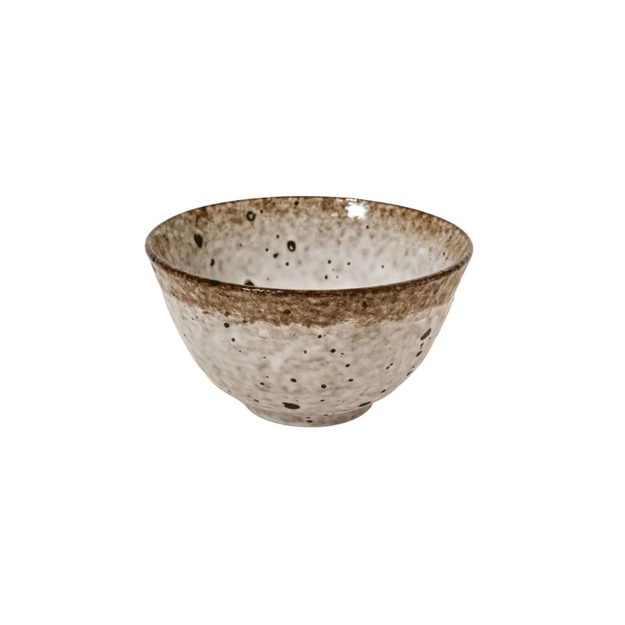 Zoco Home Kitchenware Stoneware Bowl | White/Brown 12x7cm