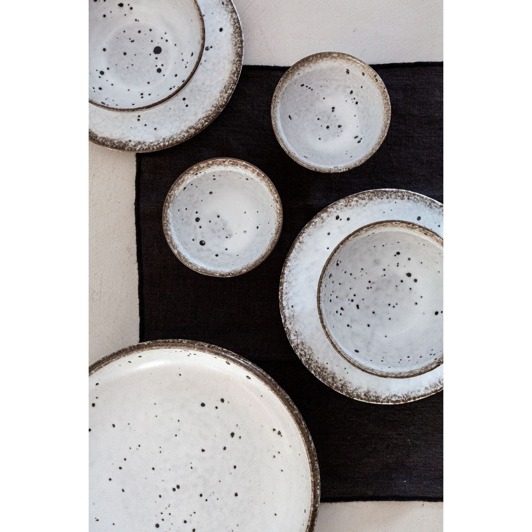 Zoco Home Kitchenware Stoneware Bowl | White/Brown 12x7cm