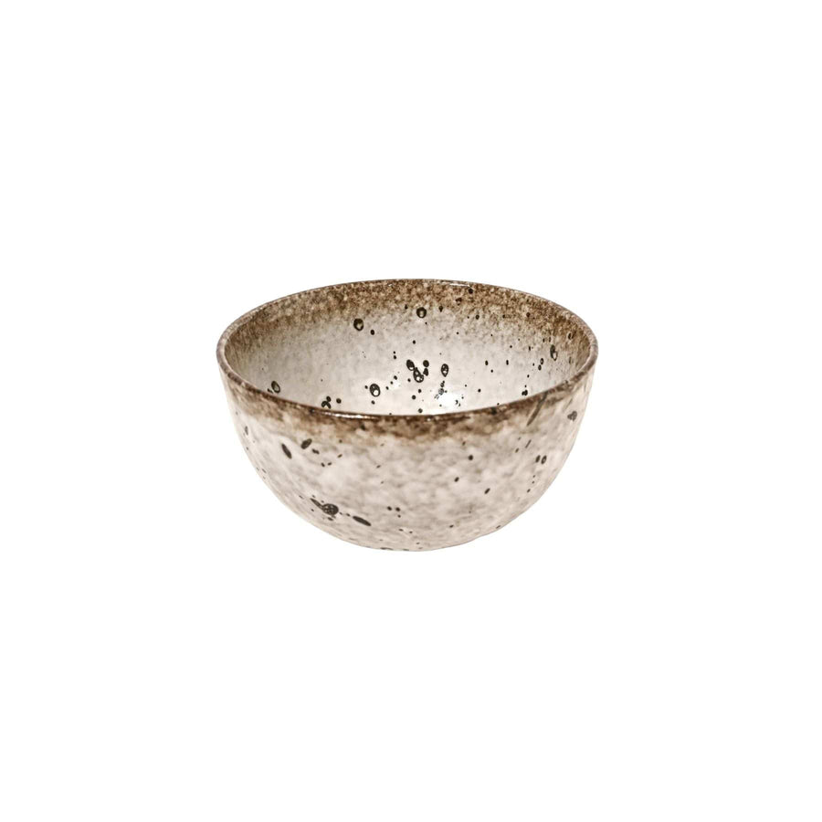 Zoco Home Kitchenware Stoneware Bowl | White/Brown 15x8cm