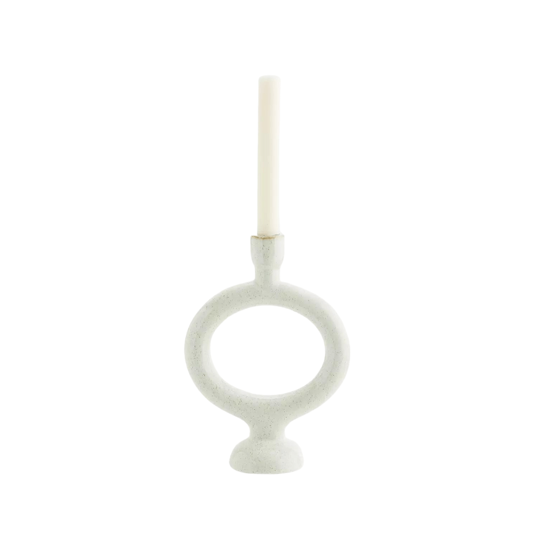 Zoco Home Stoneware Candle Holder | Off White 27.5cm