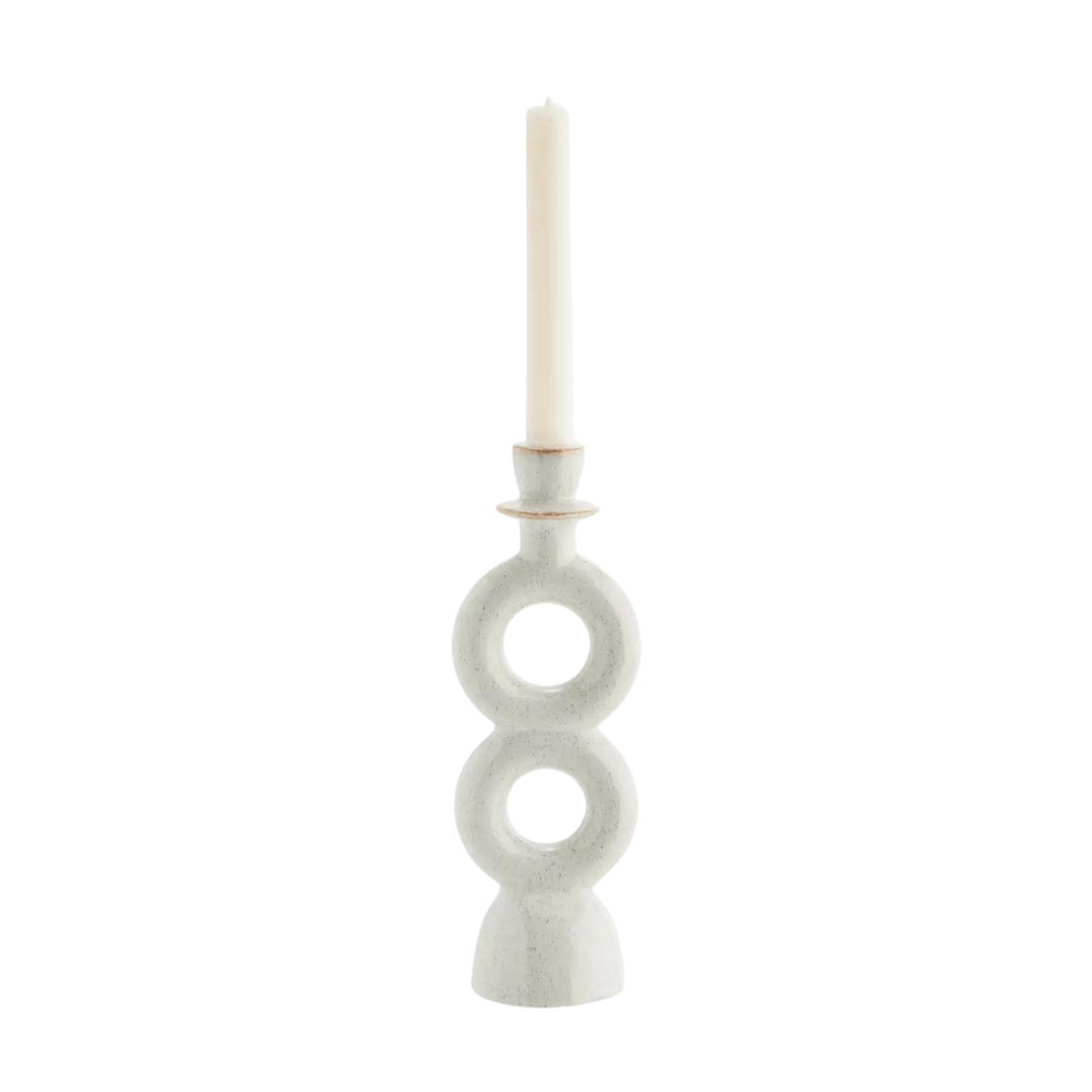 Zoco Home Stoneware Candle Holder | Off White 30.5cm