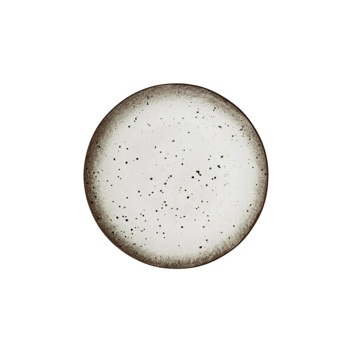 Zoco Home Kitchenware Stoneware Lunch Plate | White/Brown 22cm