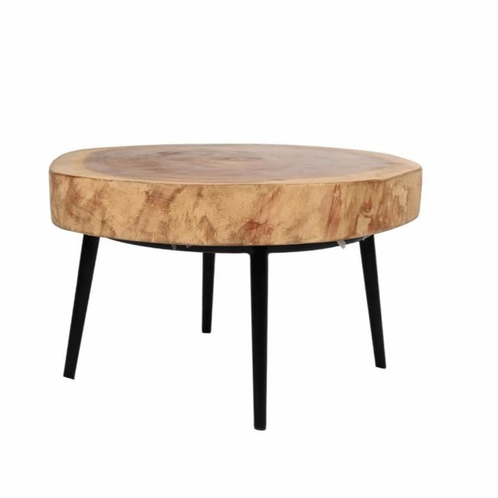 Suar Coffee Table w/ Iron Legs | Natural 65cm