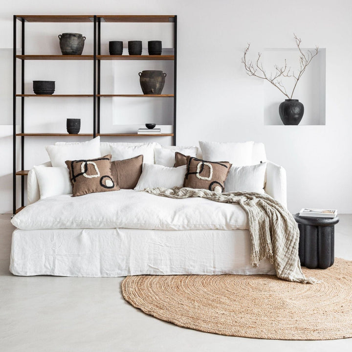Zoco Home Furniture Tarifa Linen Lounge Sofa | 240x190x78cm