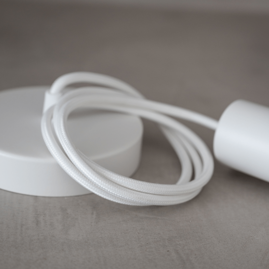 Zoco Home Lighting Textile Pendant Cable | White 1m