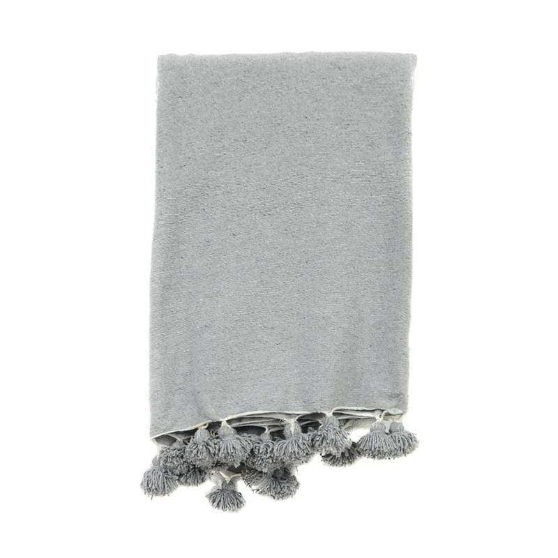 PomPom blanket | Light Grey - Zoco Home 