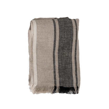 Zoco Home Textiles Tizza Linen Bedspread | Black 135x190cm