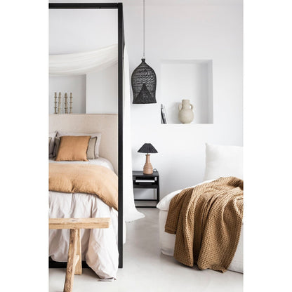 Zoco Home Kitchenware Tulum Table Lamp | Black Raffia | 30x43cm