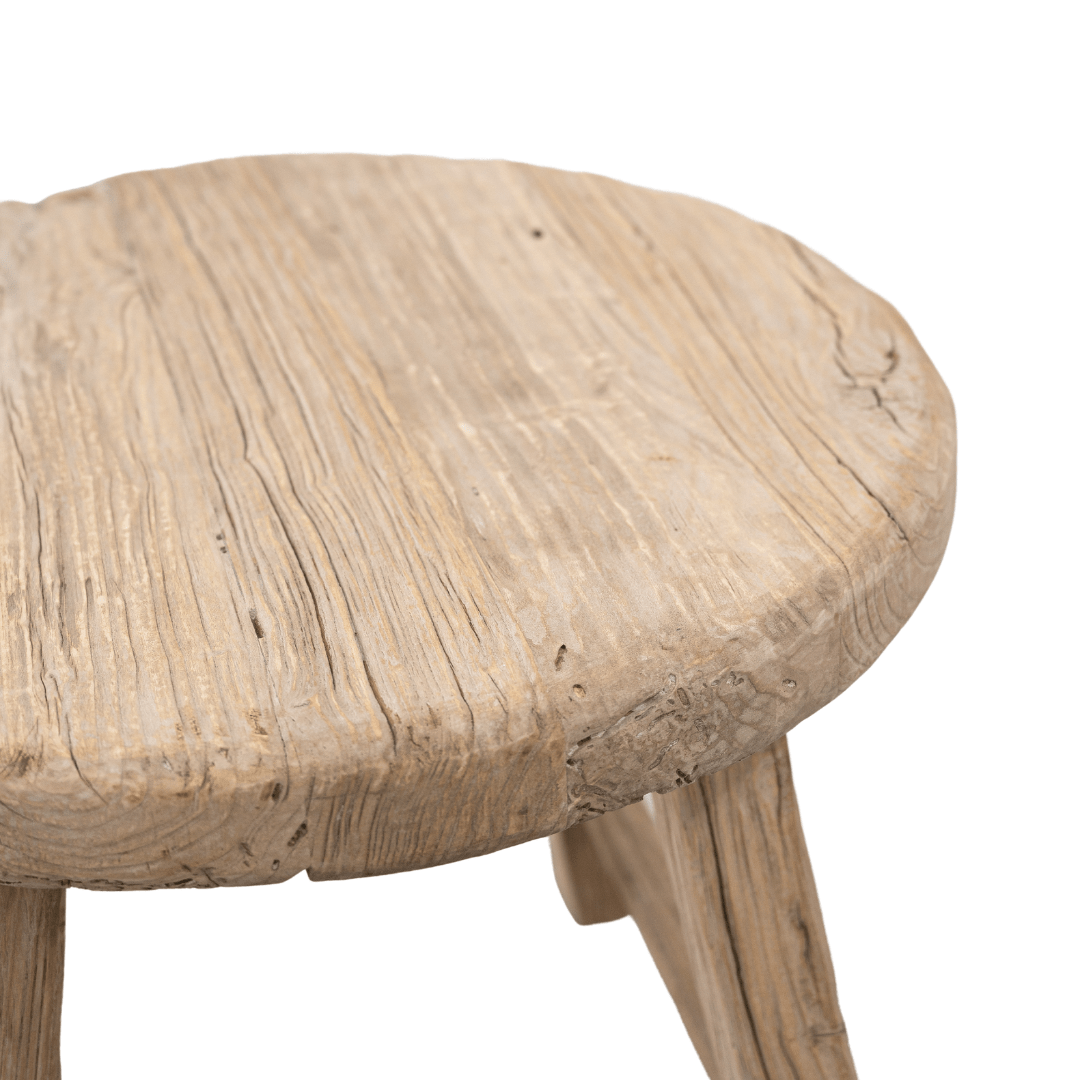 Zoco Home Vintage Elm Wood Round Coffee Table | 50cm