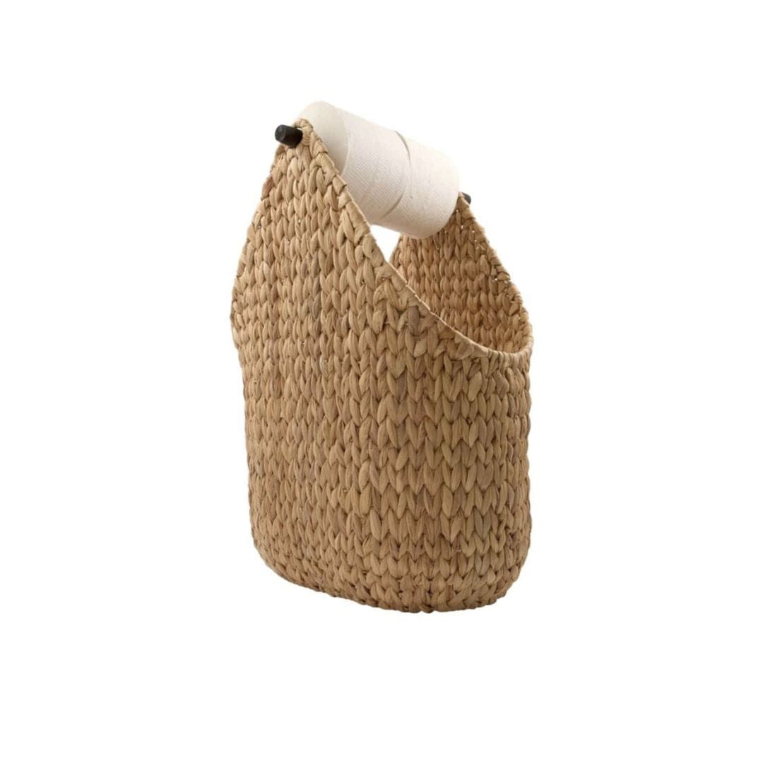 Zoco Home Water Hyacinth Basket w/ Toilet Paper Holder | 35x24x50cm