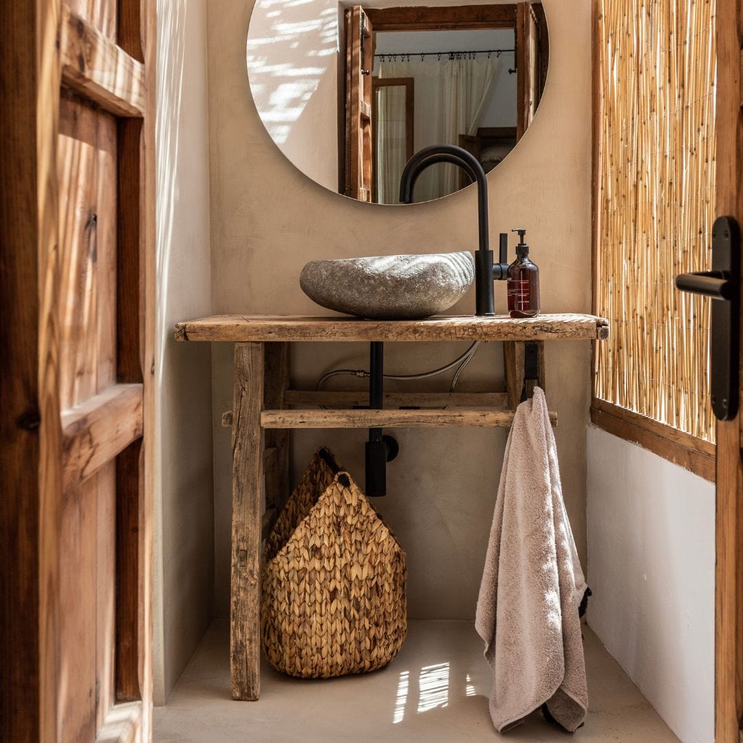 Zoco Home Water Hyacinth Basket w/ Toilet Paper Holder | 35x24x50cm