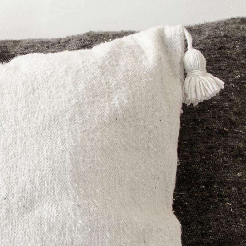 White PomPom cushion cover, 60x60cm - Zoco Home 